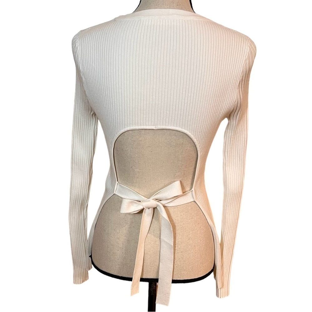 NWOT Live The Process Starr Tie Open Back Sweater Sz-L